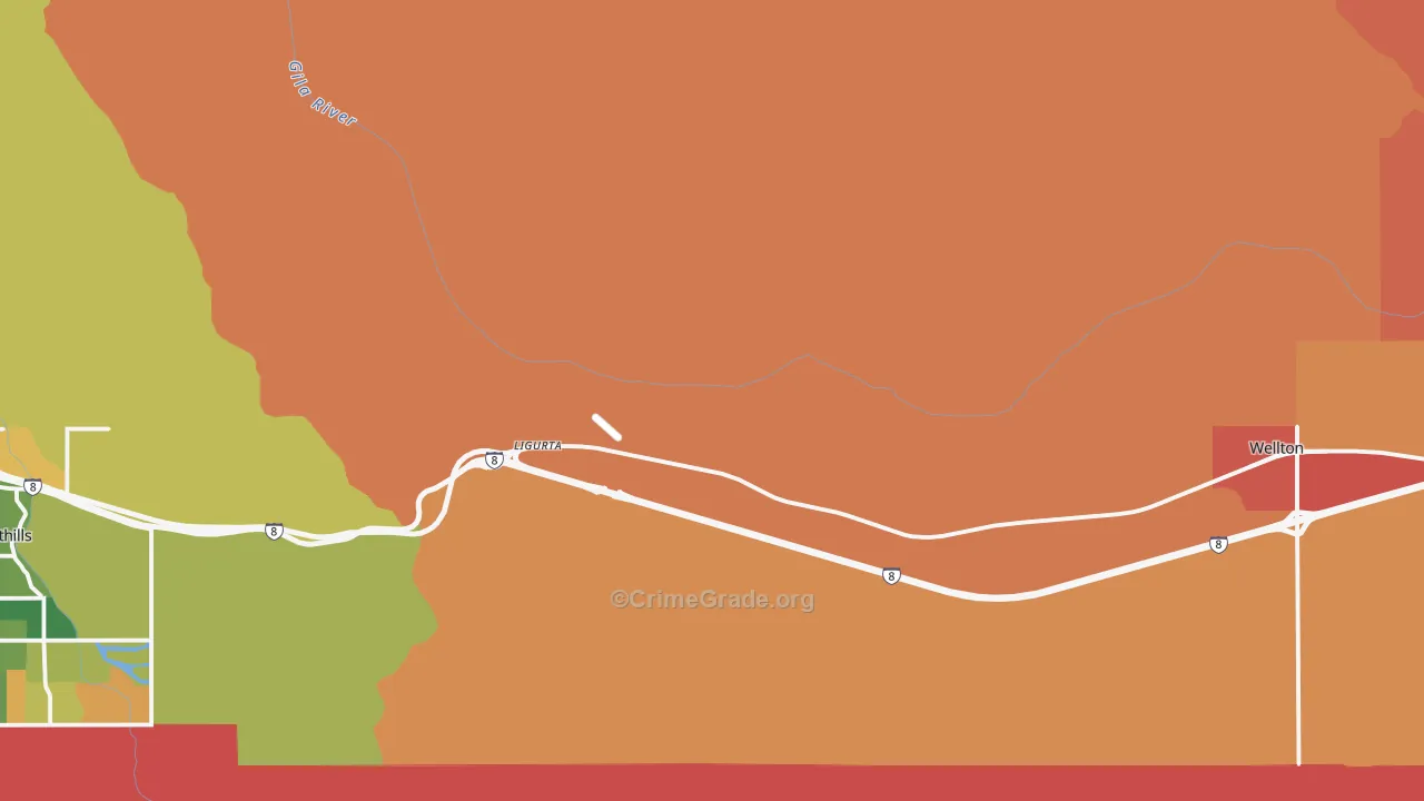 Ligurta, AZ Map of Robbery Rates