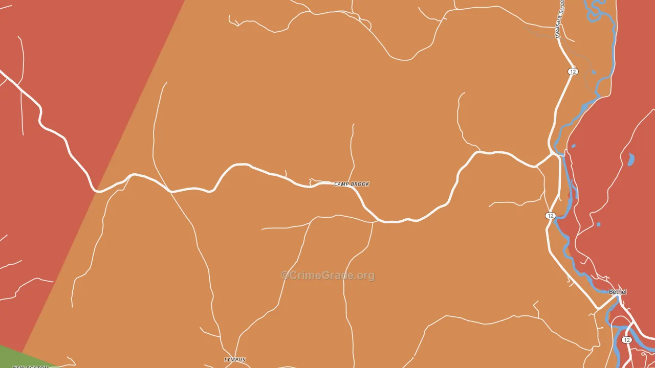 Lilliesville, VT Map of Robbery Rates