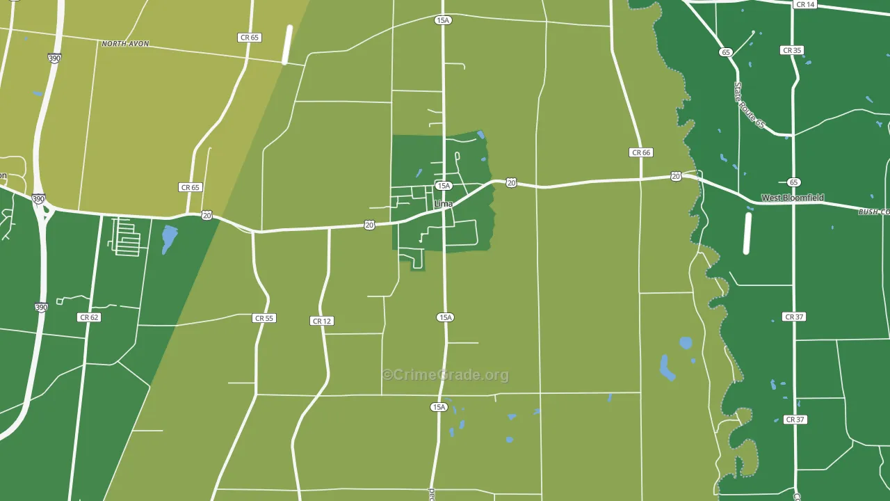 Lima, NY Map of Robbery Rates