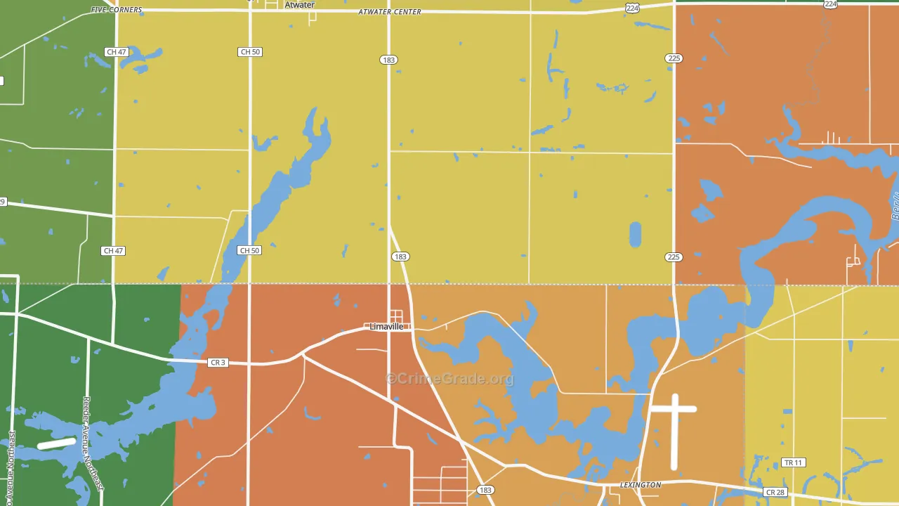 Limaville, OH Map of Robbery Rates