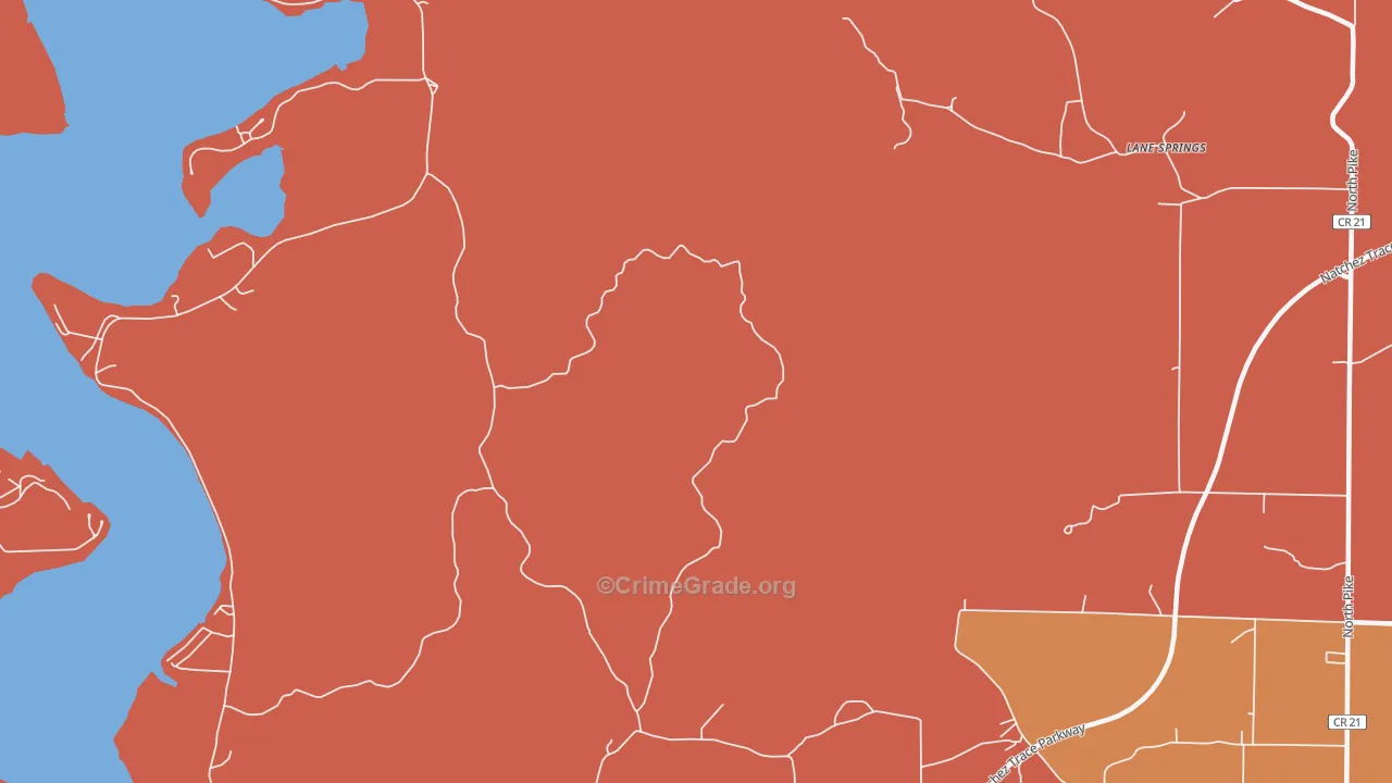 Lime Kiln, AL Map of Robbery Rates
