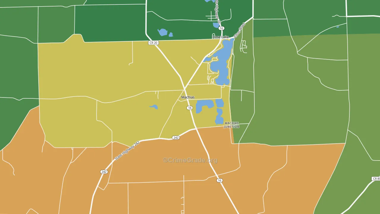 Lime Lake, NY Map of Robbery Rates