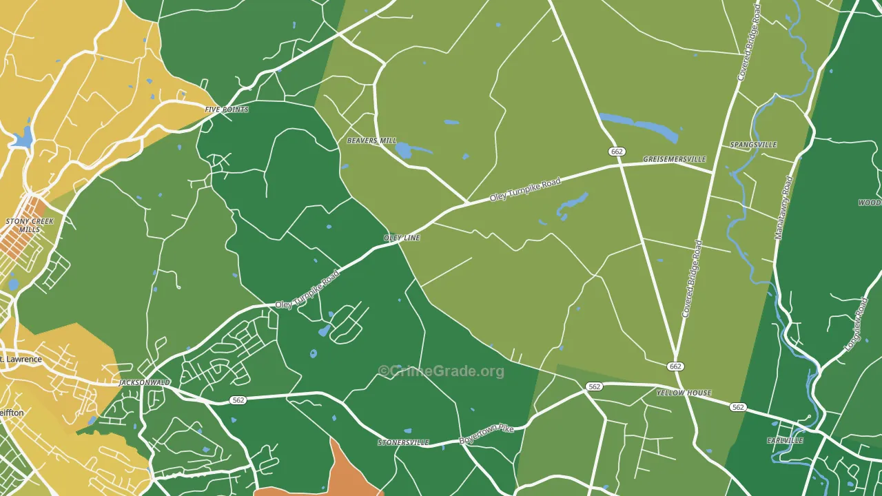 Limekiln, PA Map of Robbery Rates
