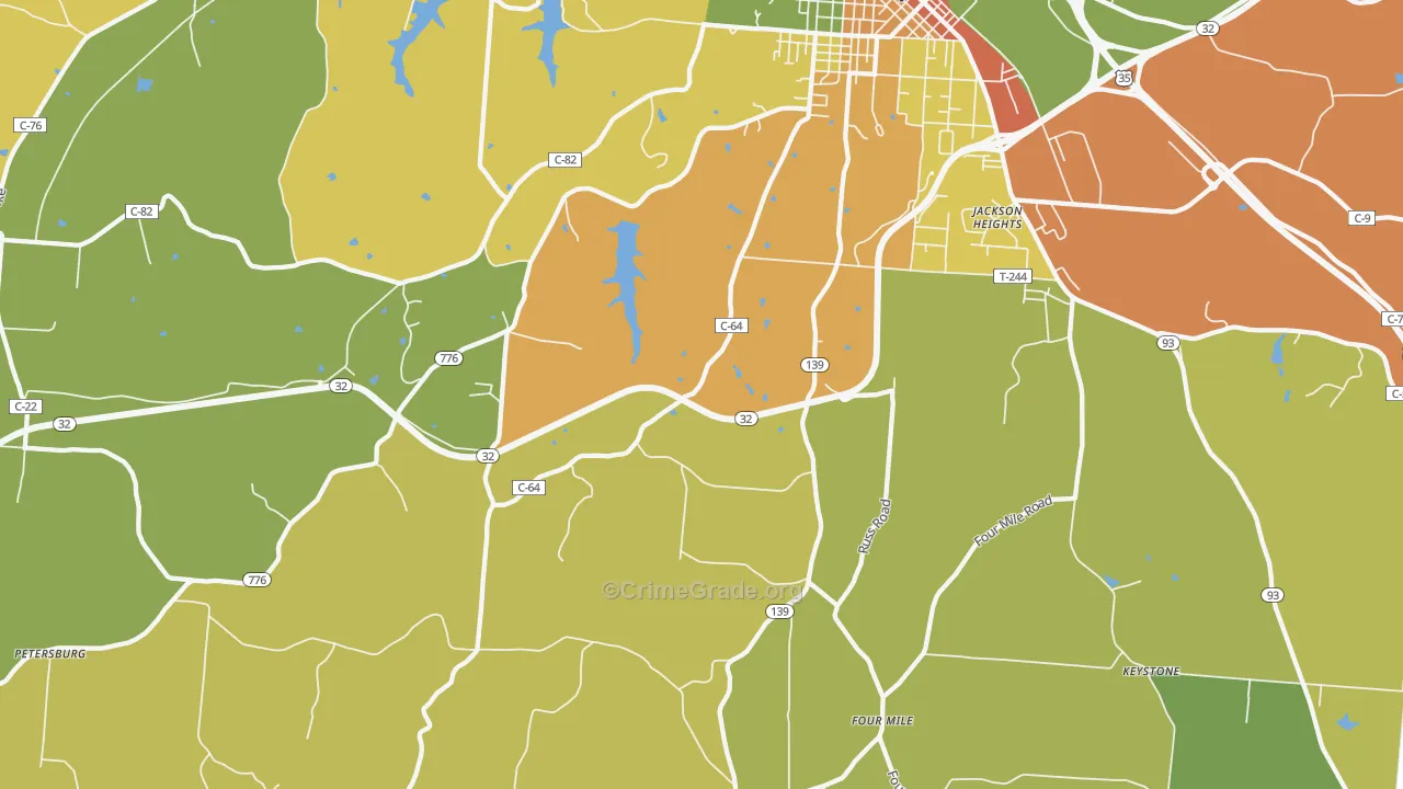 Limerick, OH Map of Robbery Rates