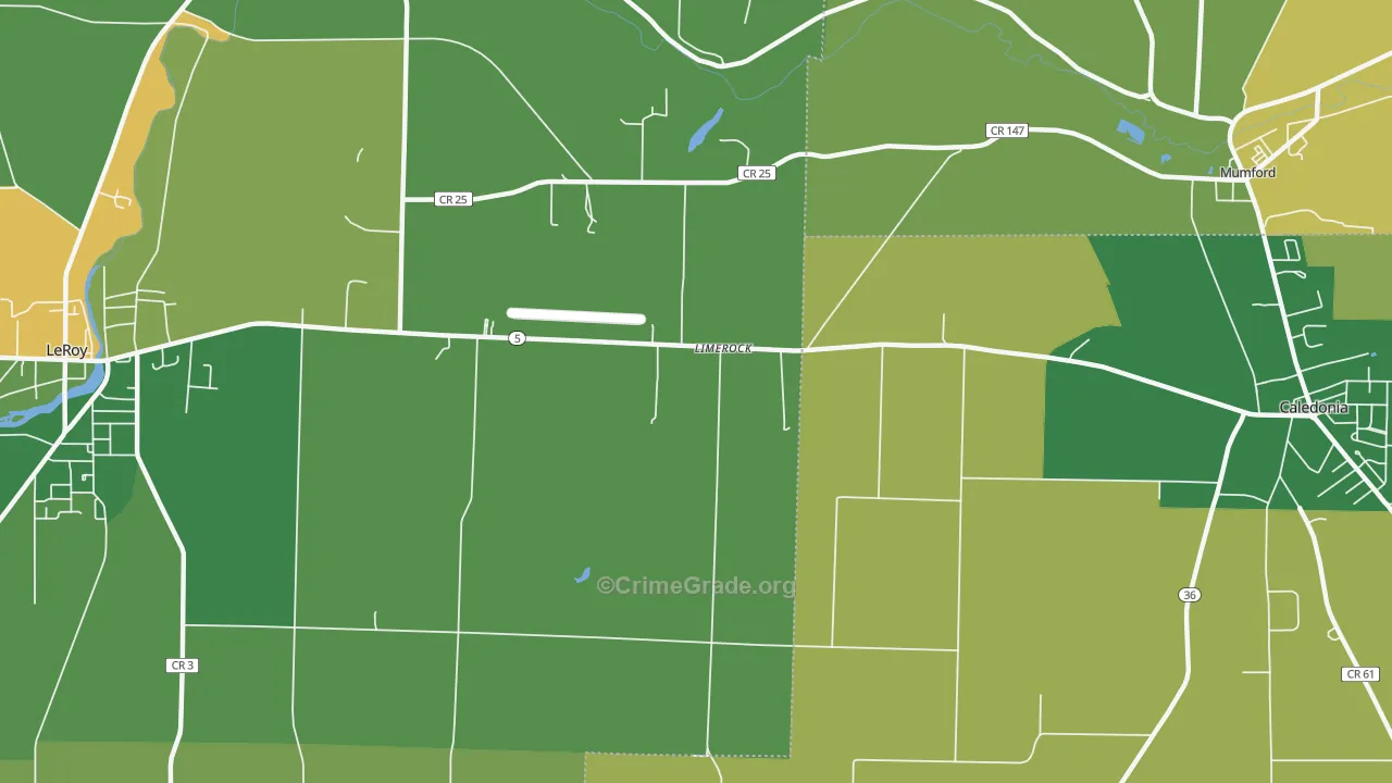 Limerock, NY Map of Robbery Rates