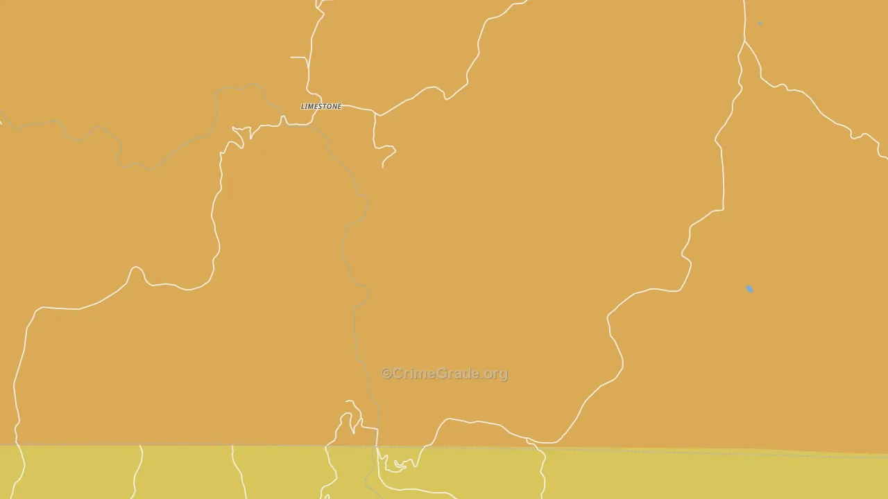 Limestone, AR Map of Robbery Rates