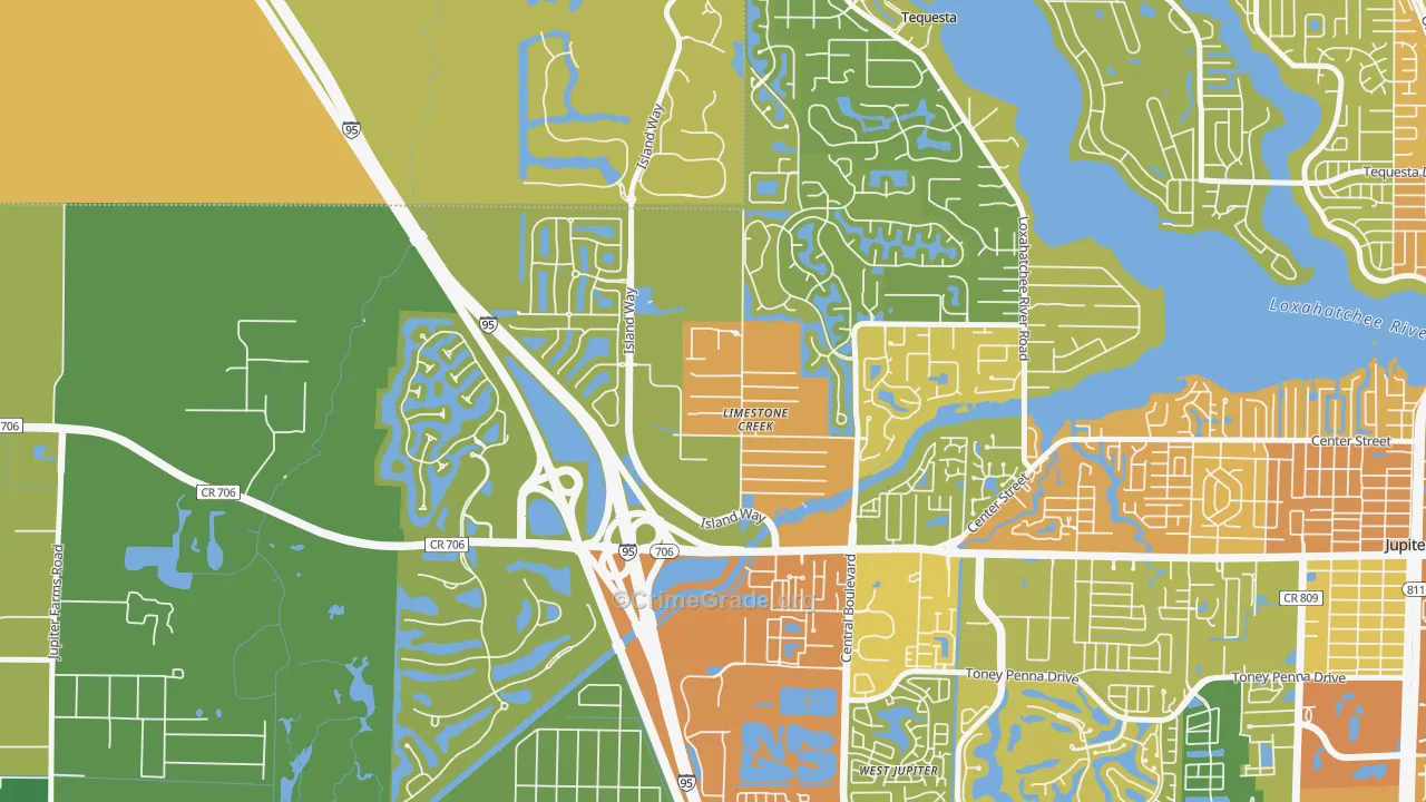 Limestone Creek, FL Map of Robbery Rates
