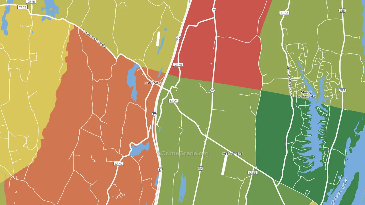 Limestreet, NY Map of Robbery Rates