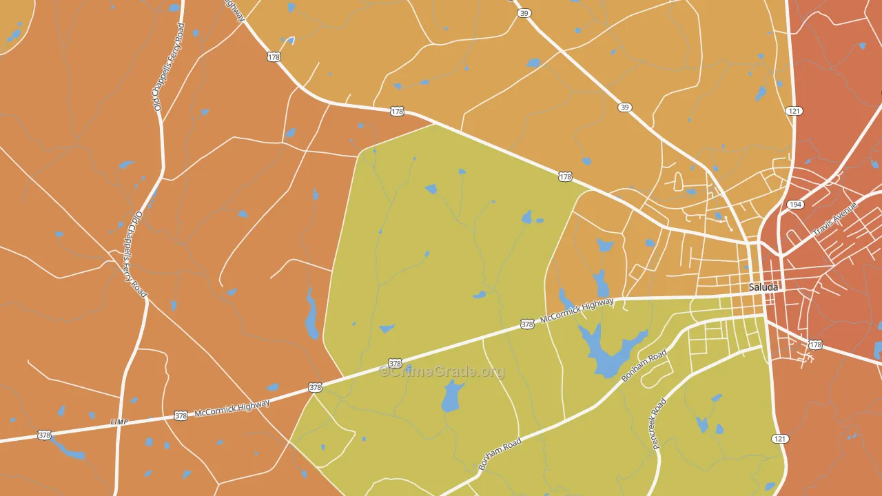 Limp, SC Map of Robbery Rates