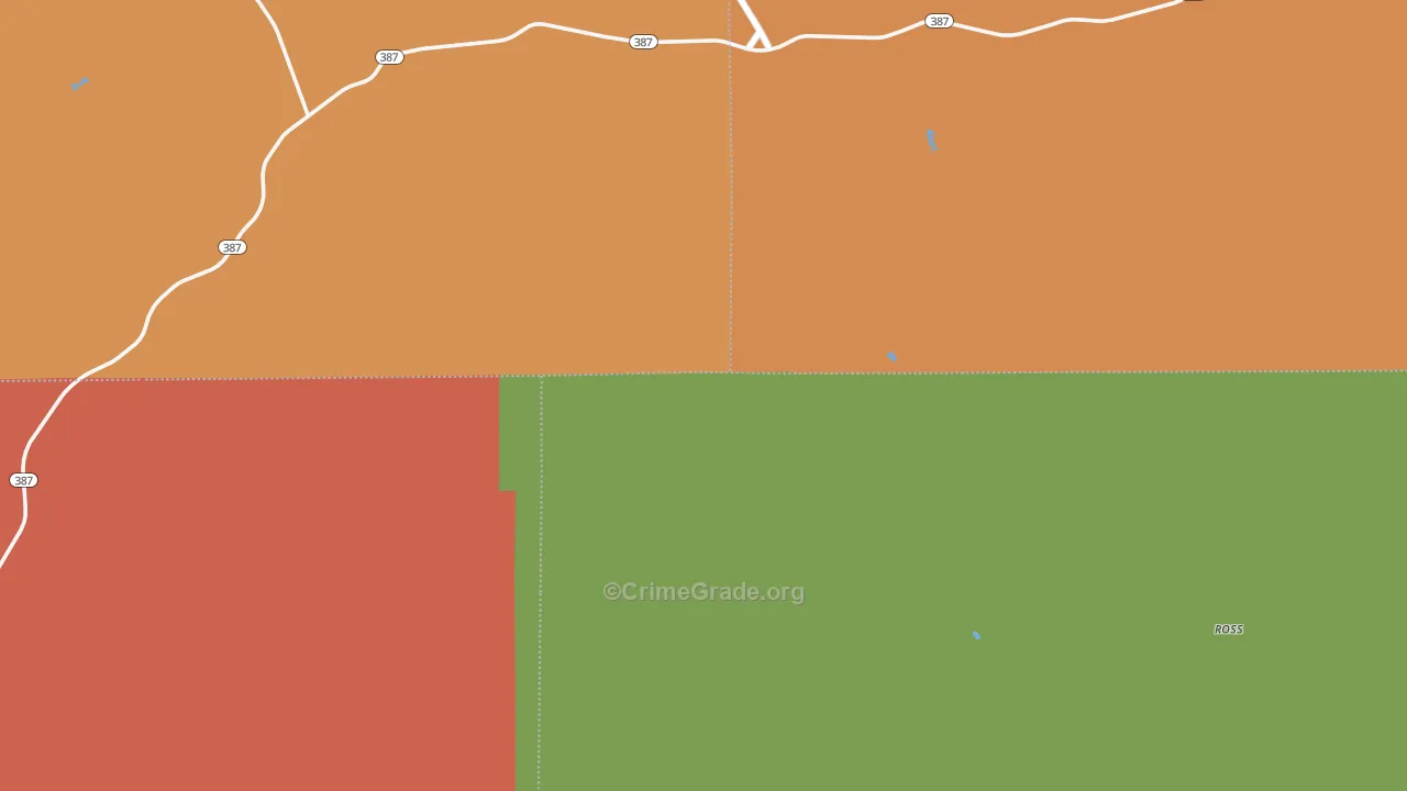 Linch, WY Map of Robbery Rates