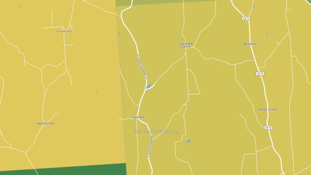 Lincklaen, NY Map of Robbery Rates