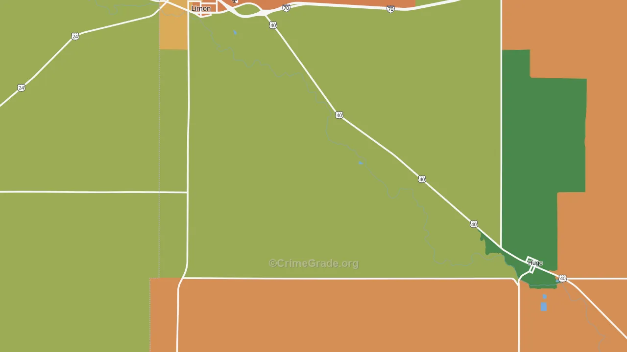 Lincoln County, CO Map of Robbery Rates