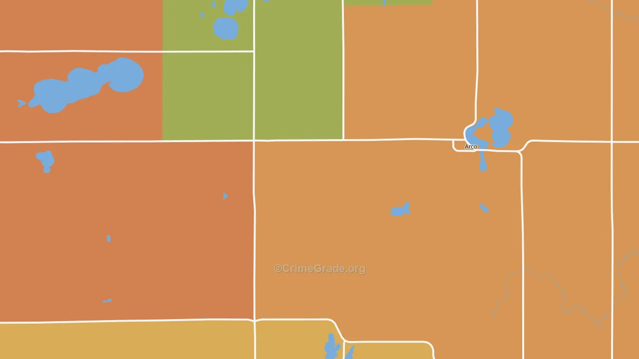 Lincoln County, MN Map of Robbery Rates
