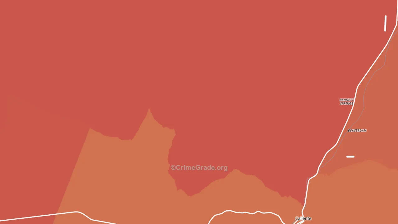 Lincoln County, NV Map of Robbery Rates