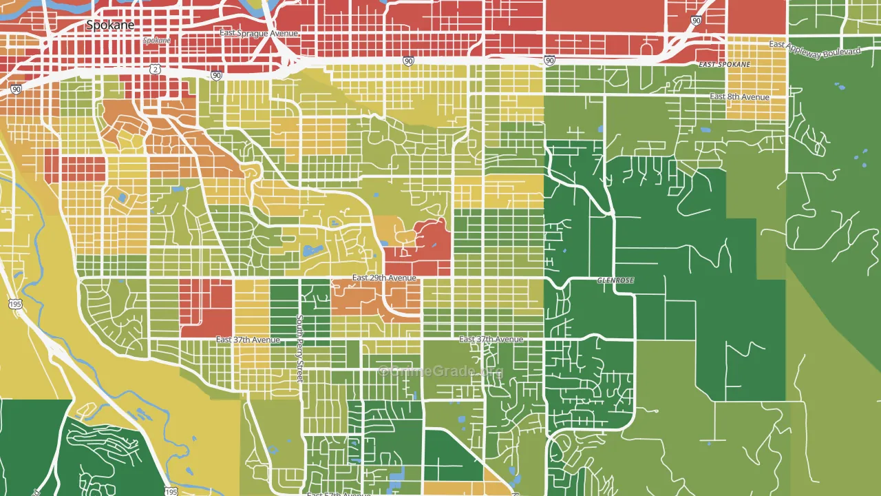 Lincoln Heights, Spokane, WA Map of Robbery Rates