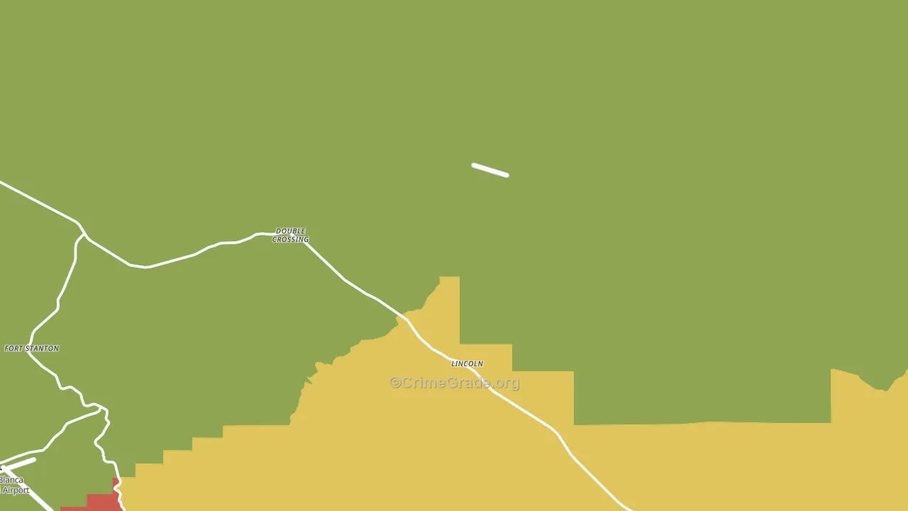 Lincoln, NM Map of Robbery Rates