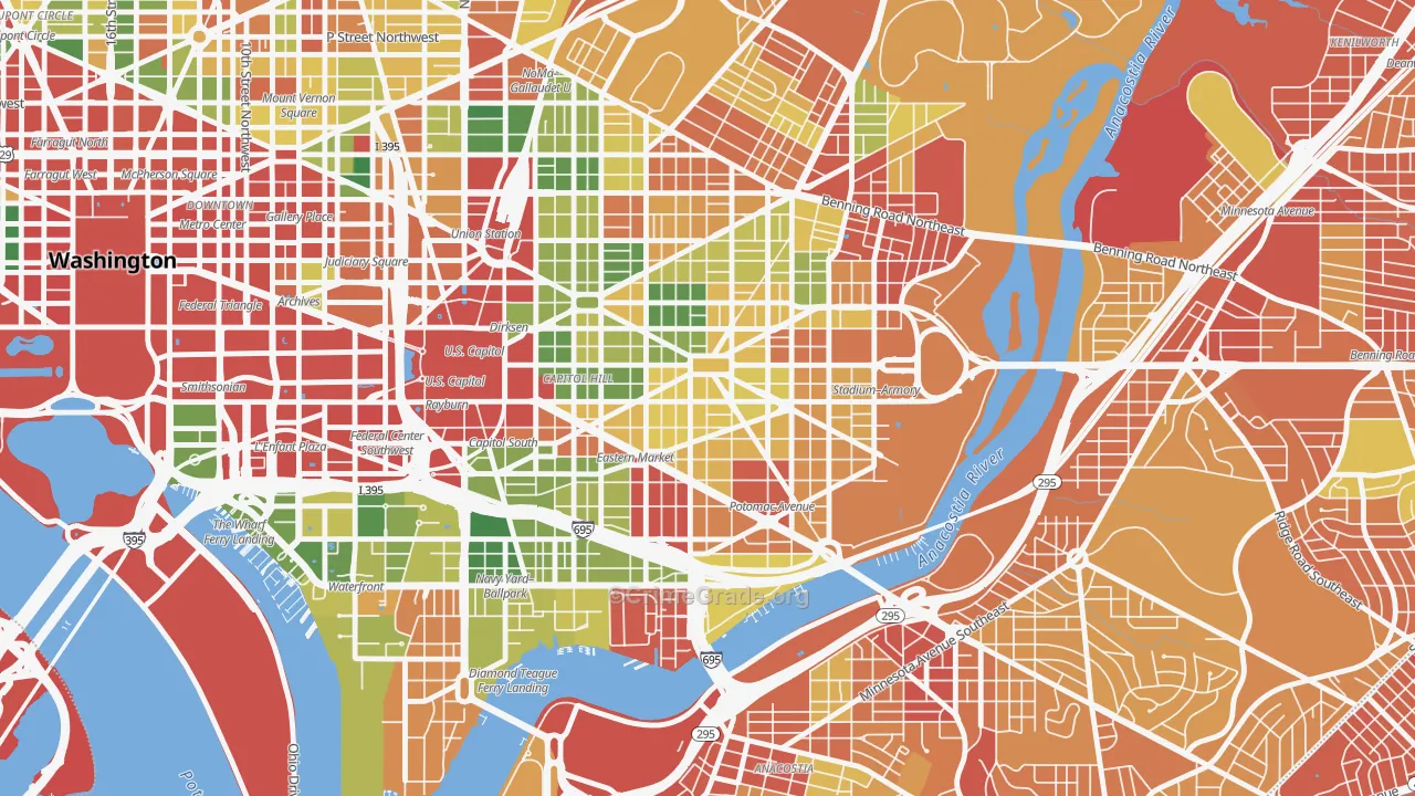 Lincoln Park, Washington, DC Map of Robbery Rates