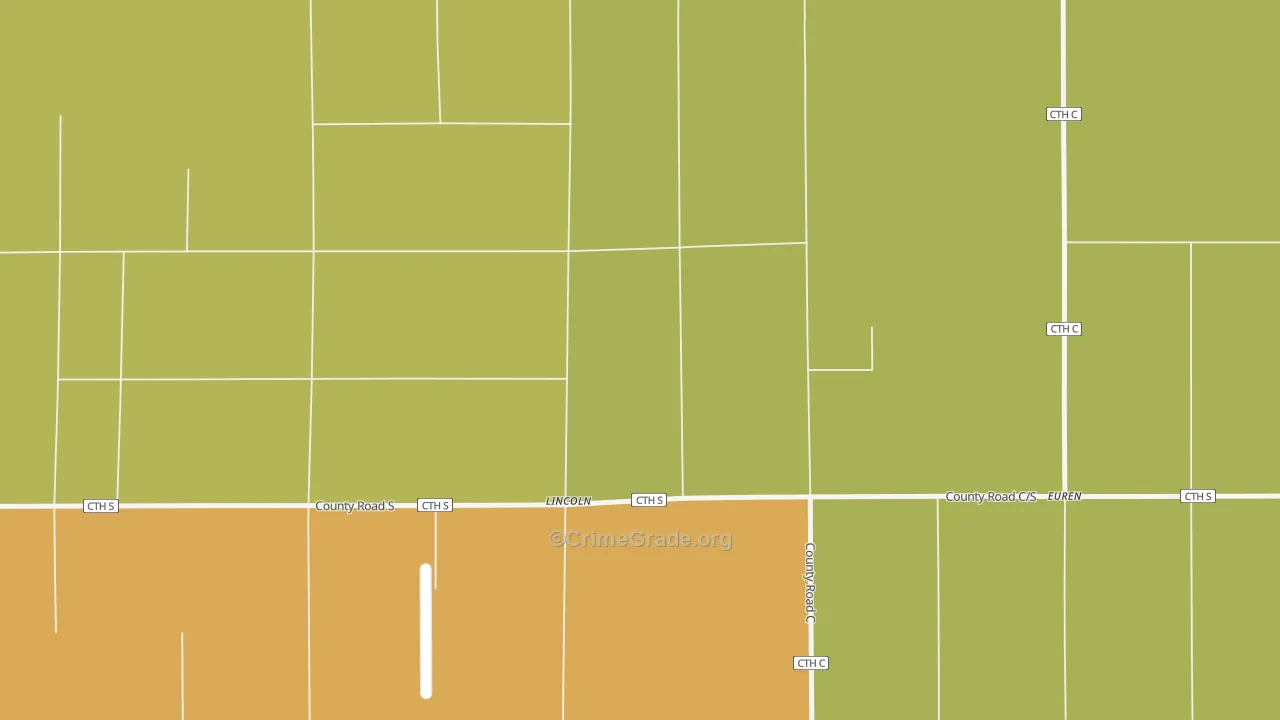 Lincoln, WI Map of Robbery Rates