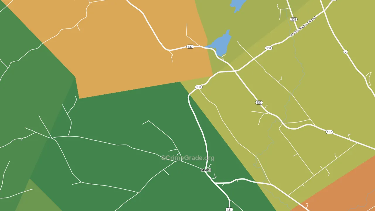 Lincolnville Center, ME Map of Robbery Rates