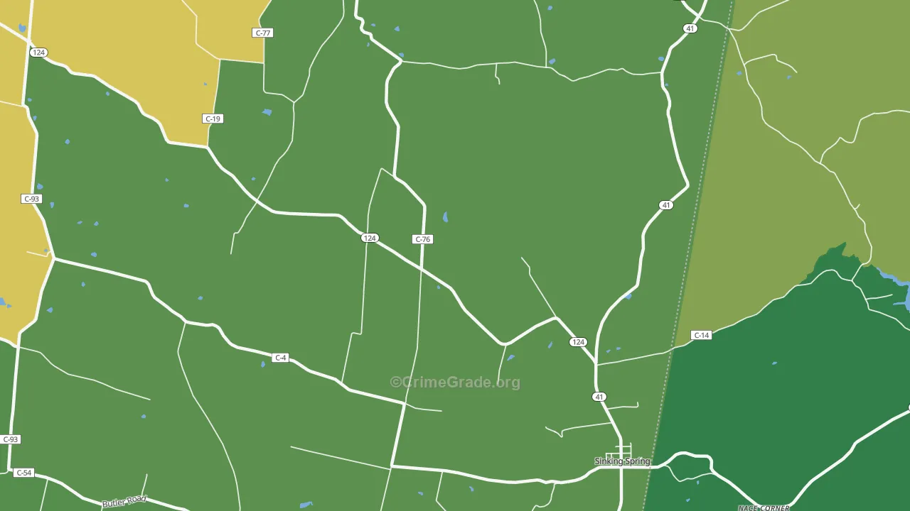 Lincolnville, OH Map of Robbery Rates