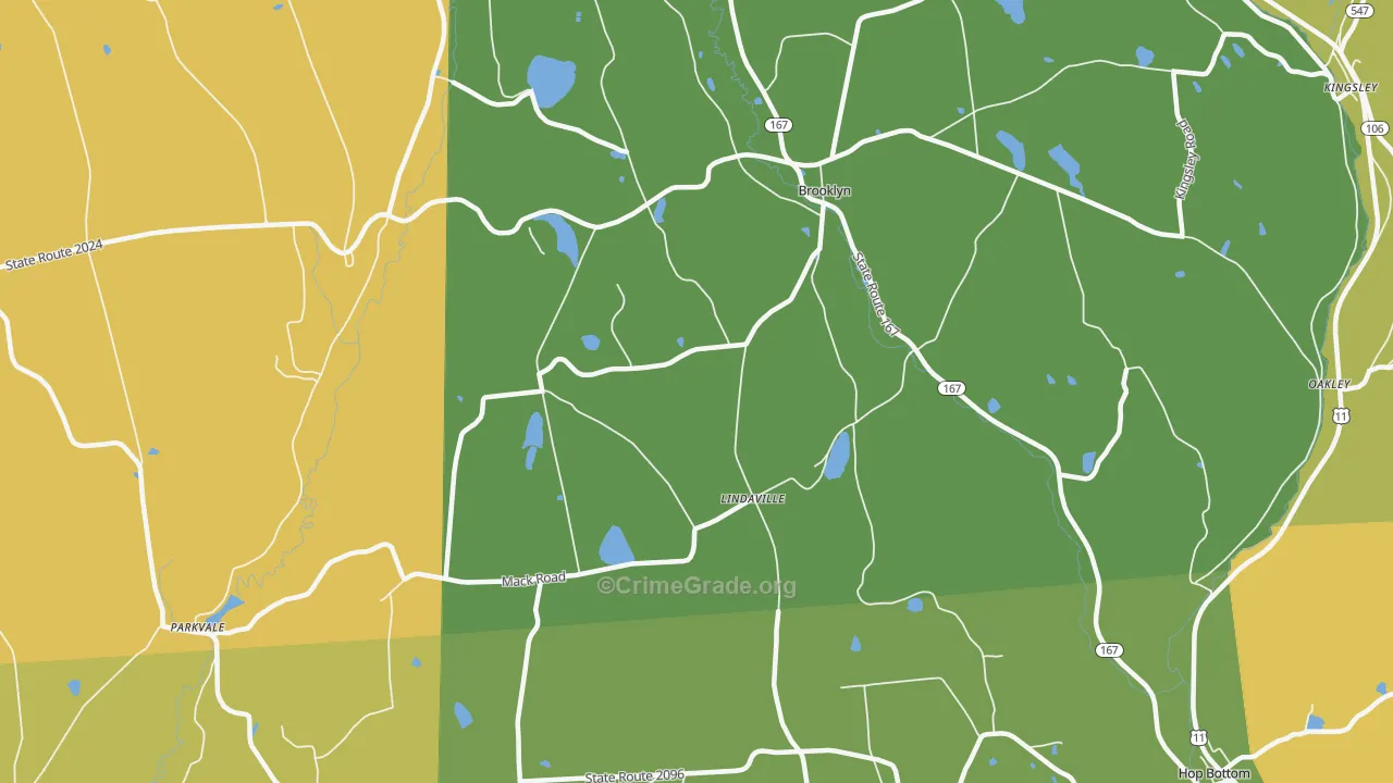 Lindaville, PA Map of Robbery Rates