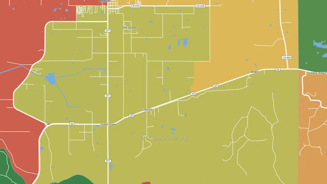 Linden, FL Map of Robbery Rates