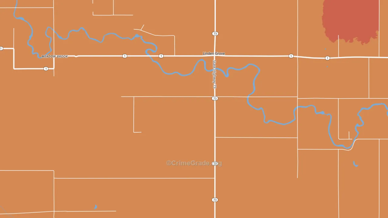 Linden Grove, MN Map of Robbery Rates