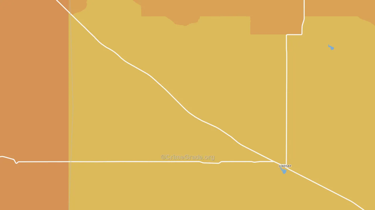 Lindsay, MT Map of Robbery Rates