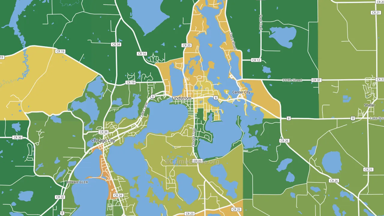 Lindstrom, MN Map of Robbery Rates