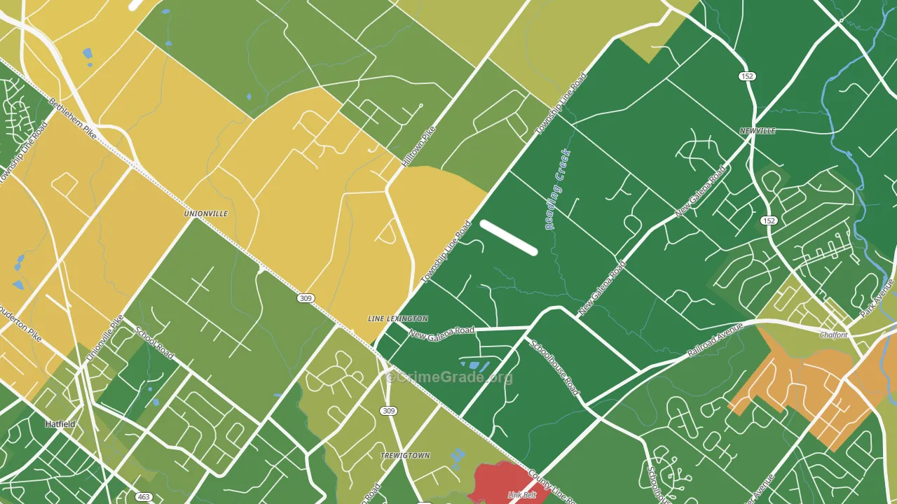 Line Lexington, PA Map of Robbery Rates