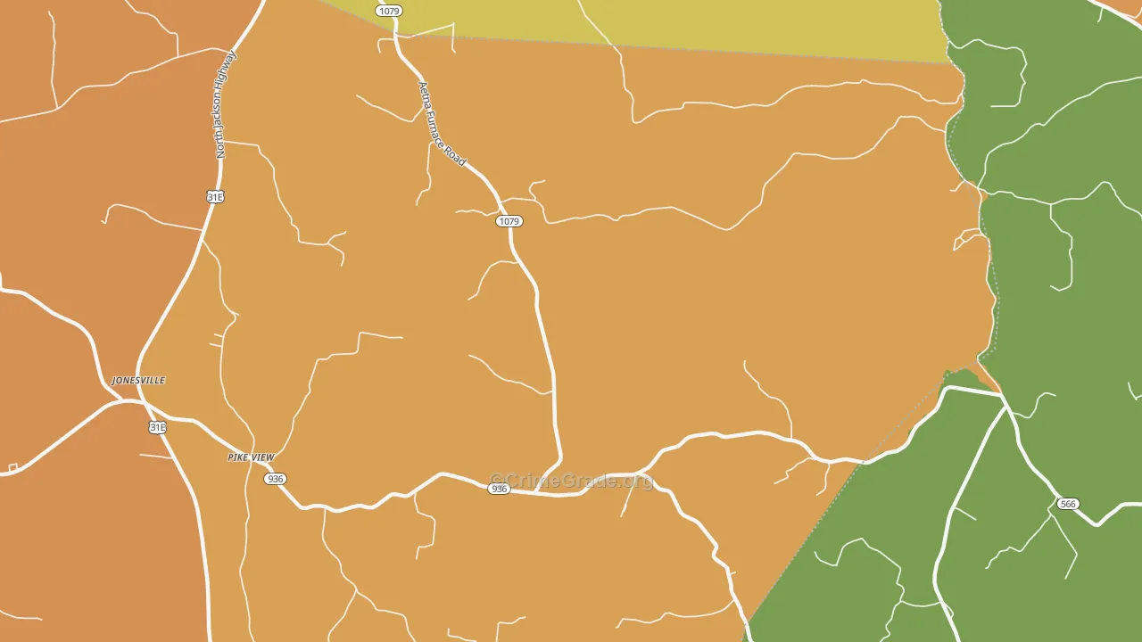 Linwood, KY Map of Robbery Rates