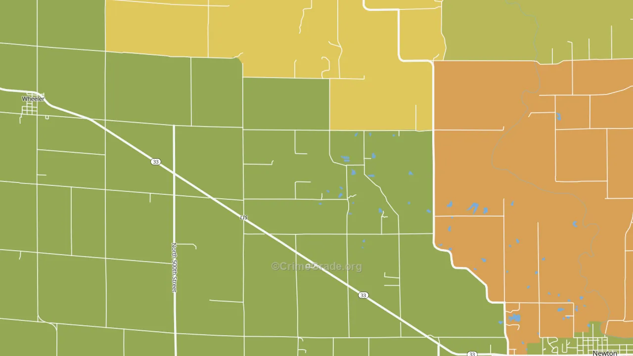 Lis, IL Map of Robbery Rates