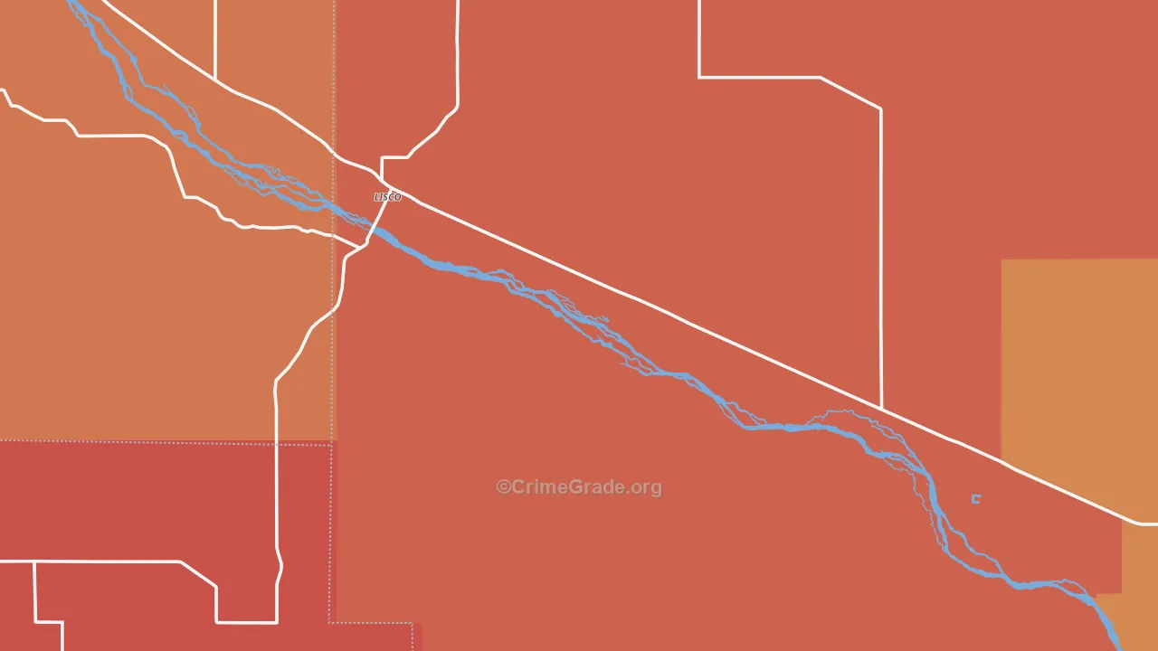 Lisco, NE Map of Robbery Rates