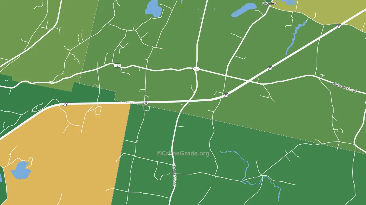 Litchfield Corners, ME Map of Robbery Rates
