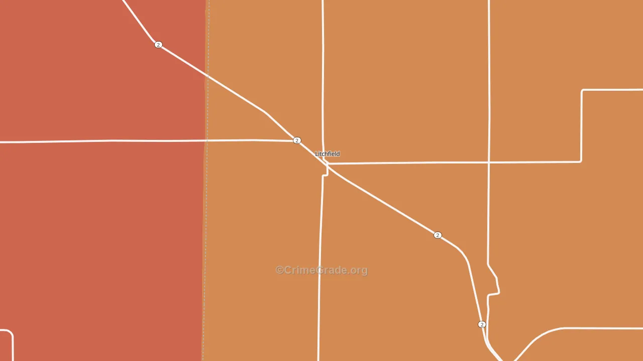 Litchfield, NE Map of Robbery Rates