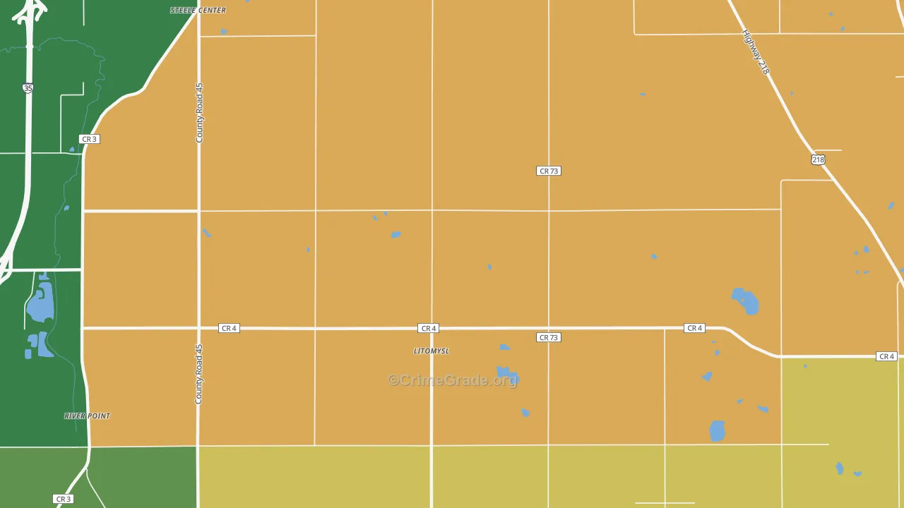 Litomysl, MN Map of Robbery Rates
