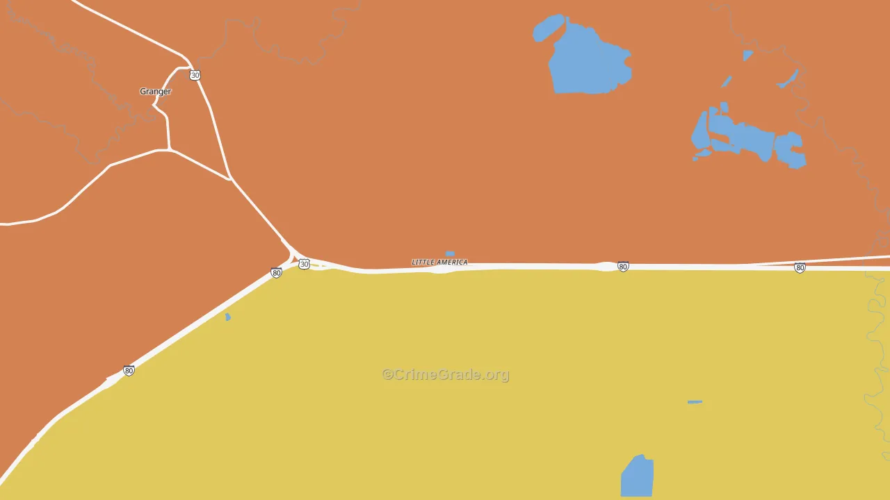 Little America, WY Map of Robbery Rates