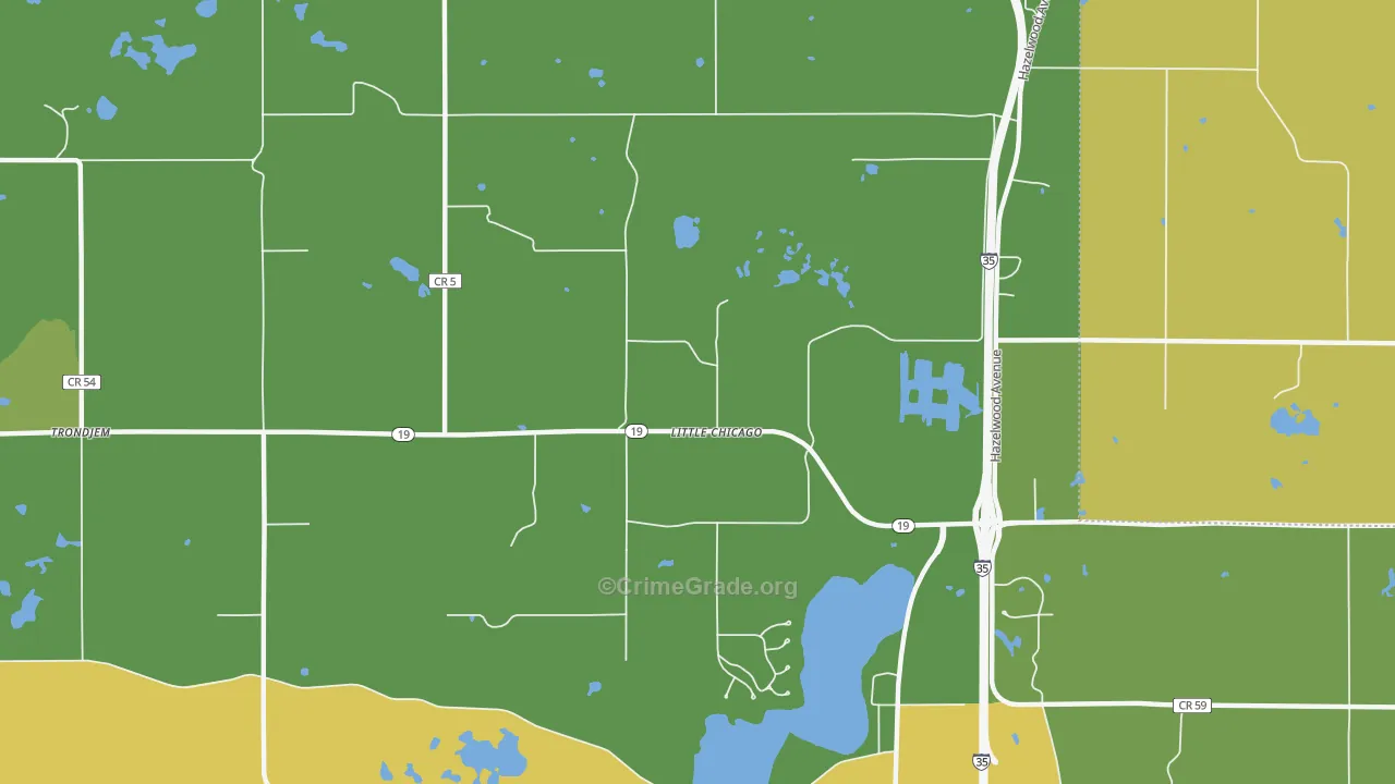 Little Chicago, MN Map of Robbery Rates