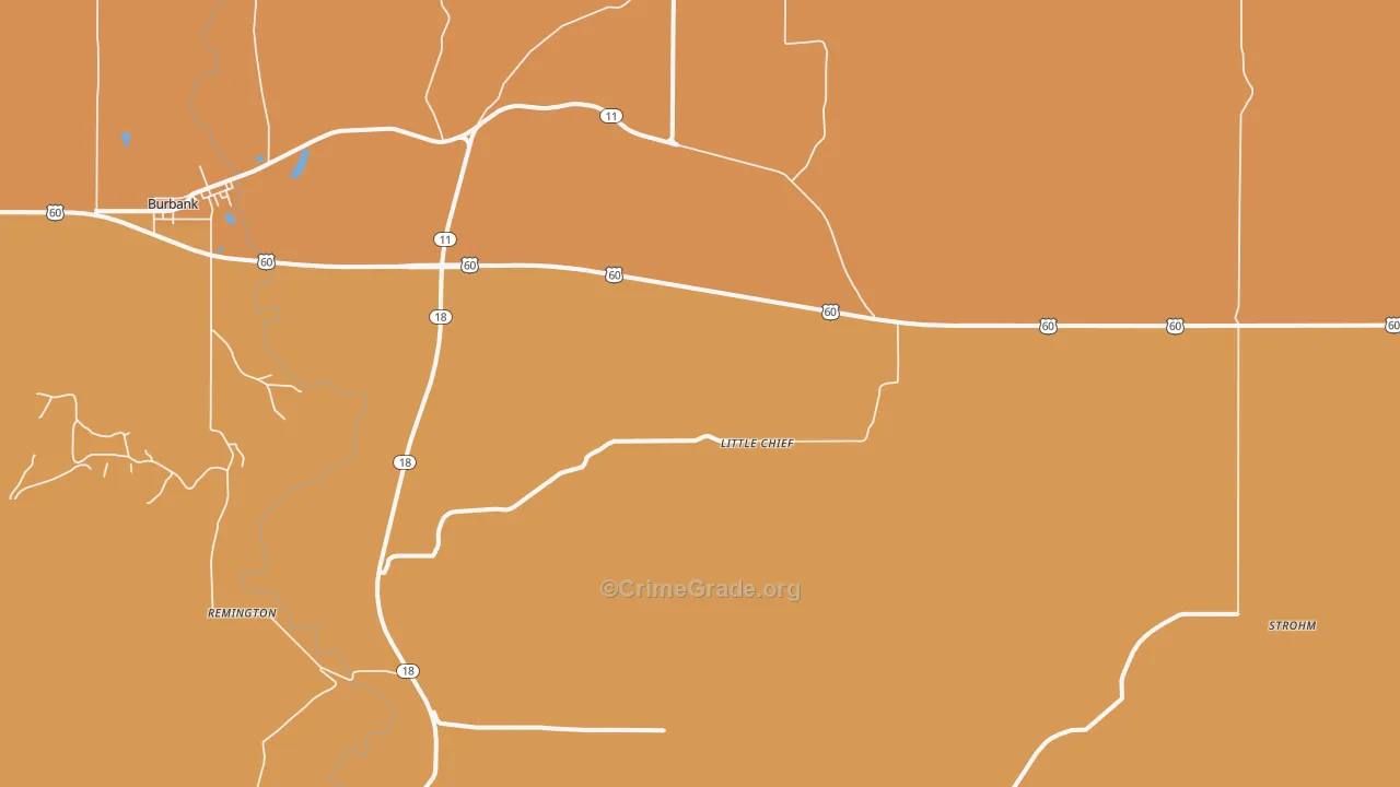 Little Chief, OK Map of Robbery Rates