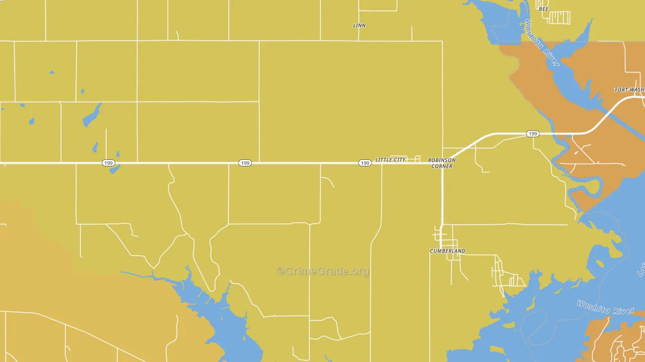 Little City, OK Map of Robbery Rates