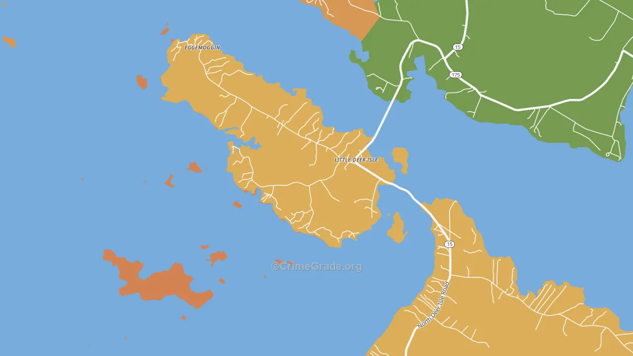 Little Deer Isle, ME Map of Robbery Rates