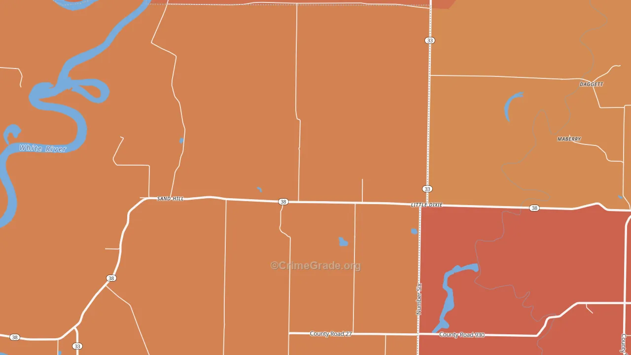 Little Dixie, AR Map of Robbery Rates