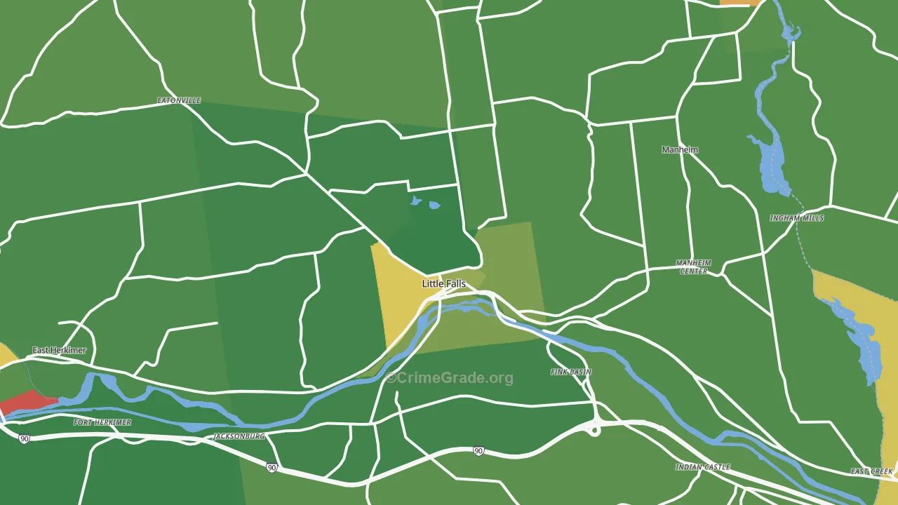Little Falls, NY Map of Robbery Rates
