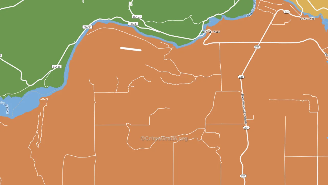 Little Falls, WA Map of Robbery Rates