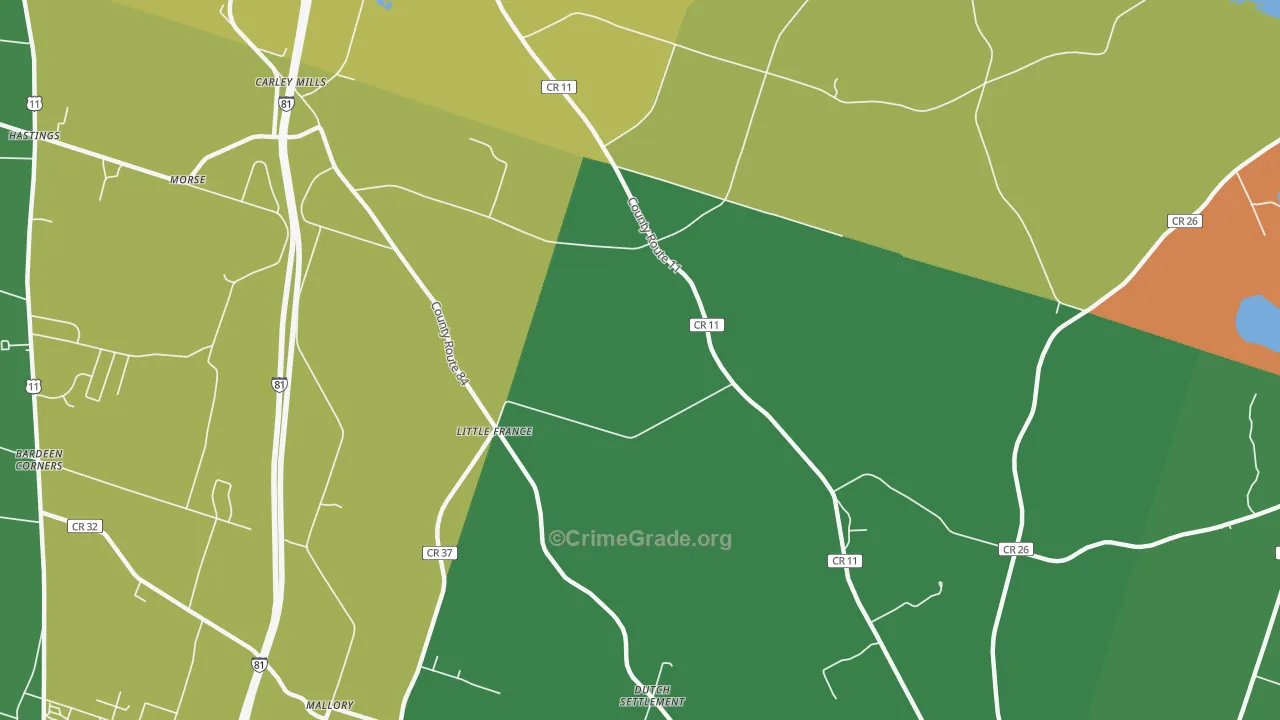Little France, NY Map of Robbery Rates
