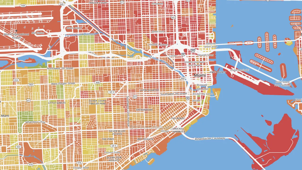 Little Havana, Miami, FL Map of Robbery Rates