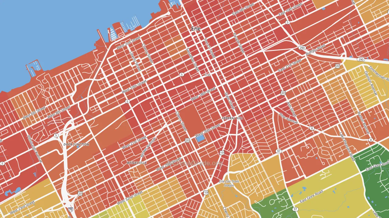 Little Italy, Erie, PA Map of Robbery Rates