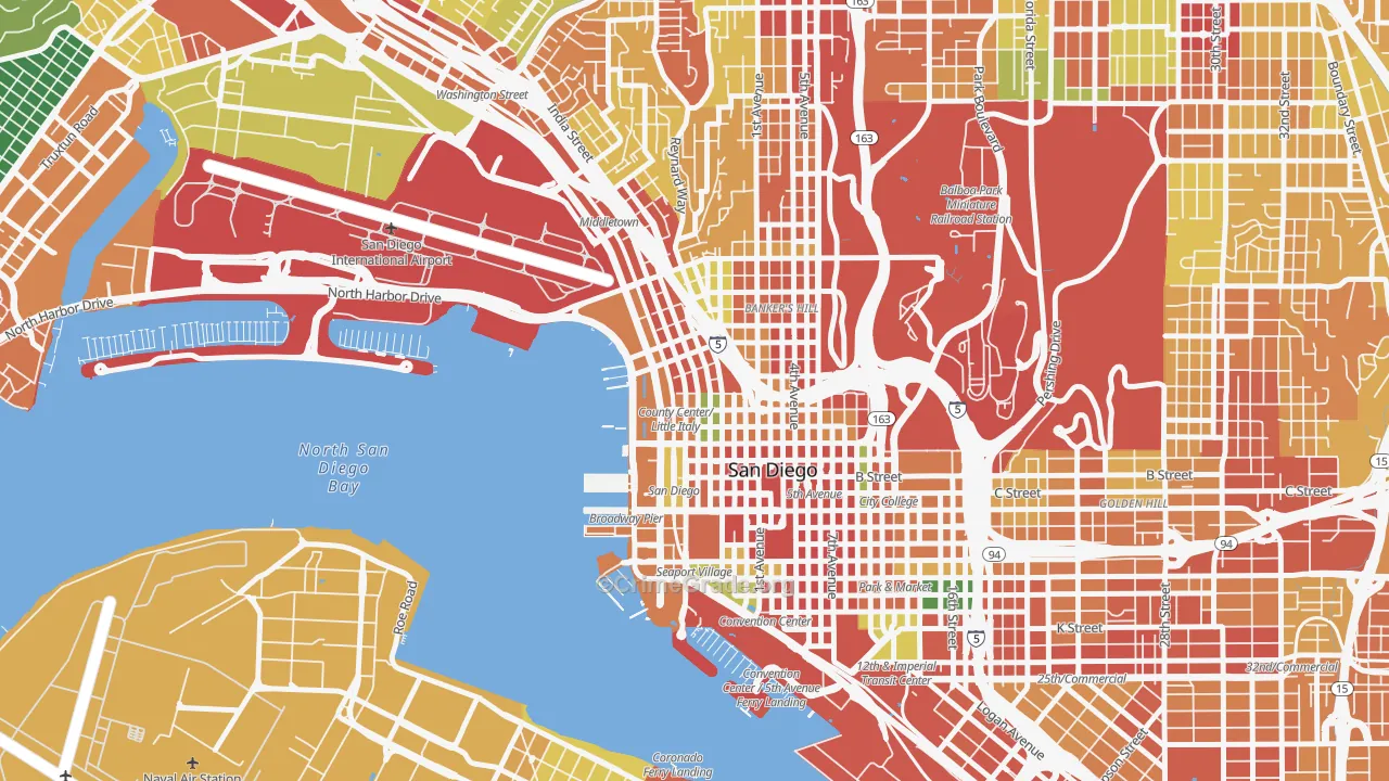 Little Italy, San Diego, CA Map of Robbery Rates