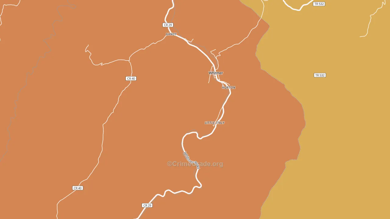 Little Italy, WV Map of Robbery Rates