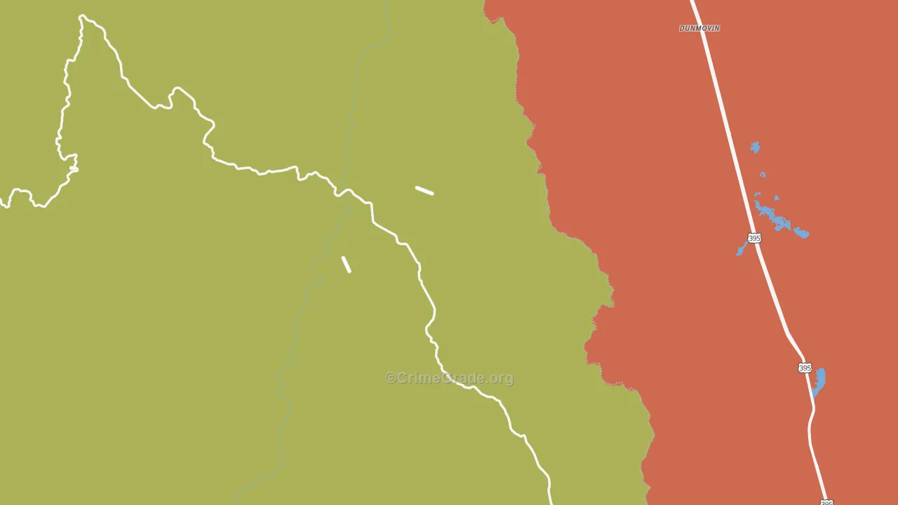 Little Lake, CA Map of Robbery Rates